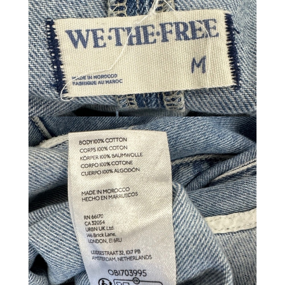 Free People High Roller Slouchy overalls in Kansas Cotton Blue Denim Size Medium - Picture 4 of 16